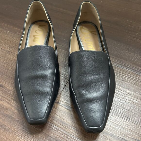 Sam Edelman Emelie Square Toe Loafers Flats Slip Soft Black Leather Womens 10 - Picture 5 of 11
